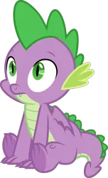 Size: 3000x4923 | Tagged: safe, artist:starryshineviolet, derpibooru import, spike, dragon, the point of no return, confused, folded wings, g4, image, male, png, simple background, sitting, solo, transparent background, vector, winged spike, wings