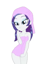 Size: 1091x1472 | Tagged: safe, artist:swiftgaiathebrony, derpibooru import, rarity, human, equestria girls, image, png, simple background, towel, towel on head, white background