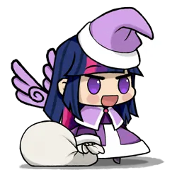 Size: 1250x1250 | Tagged: safe, artist:deroach, derpibooru import, twilight sparkle, twilight sparkle (alicorn), alicorn, human, christmas, clothes, costume, hat, holiday, humanized, image, meme, padoru, png, santa costume, santa hat, simple background, transparent background, winged humanization, wings