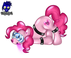 Size: 3519x2884 | Tagged: safe, artist:damlanil, derpibooru import, pinkie pie, earth pony, latex pony, original species, pony, bdsm, bondage, bracelet, close-up, clothes, collar, encasement, female, gas mask, hazmat pony drone, hazmat suit, heart, hypnosis, image, jewelry, latex, living latex, mare, mask, mind control, png, restrained, rubber, rubber drone, rubber suit, shiny, shiny mane, show accurate, simple background, solo, story, story included, transformation, transparent background, vector, visor