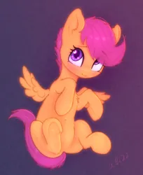 Size: 1631x2000 | Tagged: safe, artist:xbi, derpibooru import, scootaloo, pegasus, pony, cute, cutealoo, female, filly, foal, gradient background, image, jpeg, mare, solo