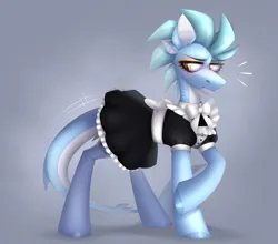 Size: 1826x1608 | Tagged: safe, derpibooru import, oc, unofficial characters only, merpony, original species, pony, shark, shark pony, bow, clothes, cute, digital art, dress, embarrassed, female, fins, fish tail, four ears, gills, image, looking down, maid, maid headdress, mare, png, simple background, skirt, skirt suit, socks, solo, solo female, stockings, suit, tail, thigh highs