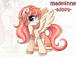 Size: 4003x2961 | Tagged: safe, artist:madelinne, derpibooru import, oc, unofficial characters only, pegasus, adoptable, adoptable open, adoption, clothes, farmer, food, image, png, strawberry