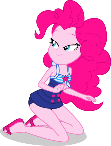 Size: 2854x3743 | Tagged: safe, artist:dustinwatsongkx, derpibooru import, pinkie pie, human, equestria girls, accessory swap, bare shoulders, clothes, clothes swap, female, image, one-piece swimsuit, png, sandals, sci-twi swimsuit, simple background, sleeveless, solo, swimsuit, swimsuit swap, transparent background