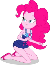 Size: 2854x3743 | Tagged: safe, artist:dustinwatsongkx, derpibooru import, pinkie pie, human, equestria girls, accessory swap, bare shoulders, clothes, clothes swap, female, image, one-piece swimsuit, png, sandals, sci-twi swimsuit, simple background, sleeveless, solo, swimsuit, swimsuit swap, transparent background