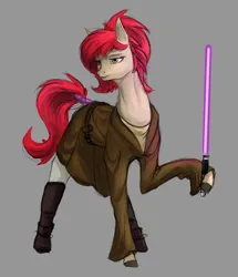 Size: 1550x1800 | Tagged: safe, artist:stray prey, derpibooru import, oc, unofficial characters only, earth pony, pony, hoof hold, image, lightsaber, png, solo, star wars, sternocleidomastoid, weapon