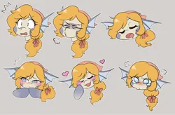 Size: 1228x804 | Tagged: artist needed, source needed, safe, oc, oc:marina, unofficial characters only, hybrid, merpony, pony, bust, cream background, expressions, female, image, jpeg, mare, solo, sticker set