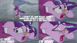 Size: 4400x2475 | Tagged: safe, derpibooru import, edit, edited screencap, editor:quoterific, screencap, snowfall frost, starlight glimmer, windigo, a hearth's warming tail, image, png