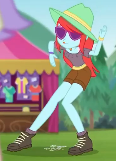 Size: 369x512 | Tagged: safe, derpibooru import, edit, edited screencap, screencap, unnamed character, human, accountibilibuddies, equestria girls, equestria girls series, spoiler:eqg series (season 2), bracelet, clothes, cropped, dancing, female, hat, image, jewelry, png, shorts, solo, sunglasses, tongue out