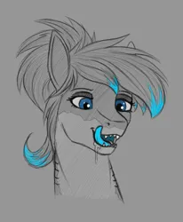 Size: 700x850 | Tagged: safe, artist:stray prey, derpibooru import, oc, oc:lacera viscera, unofficial characters only, original species, pony, shark, shark pony, blue insides, gills, image, licking, licking lips, png, solo, sternocleidomastoid, tongue out