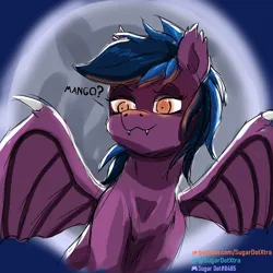 Size: 4500x4500 | Tagged: safe, artist:sugardotxtra, derpibooru import, oc, oc:stormy night, bat pony, bat pony oc, bat wings, glow, glowing eyes, image, moon, png, sternocleidomastoid, text, wings