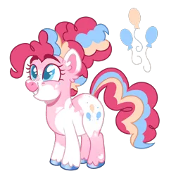 Size: 1188x1186 | Tagged: safe, artist:twilightpriincess, derpibooru import, pinkie pie, pony, alternate design, image, png, simple background, solo, trace, transparent background, twitterina design