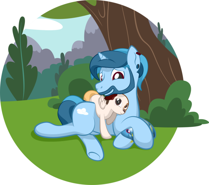 Size: 1920x1693 | Tagged: safe, artist:alexdti, derpibooru import, oc, unofficial characters only, dog, pony, unicorn, image, lying down, male, png, prone, stallion, winged dog, wings