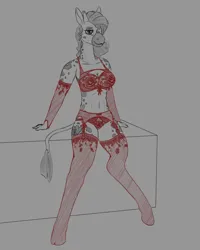 Size: 2400x3000 | Tagged: suggestive, artist:stray prey, derpibooru import, oc, oc:lovelace filigree, unofficial characters only, anthro, giraffe, unguligrade anthro, barely pony related, breasts, clothes, evening gloves, garter belt, garter straps, garters, gloves, image, long gloves, panties, png, socks, solo, thigh highs, underwear