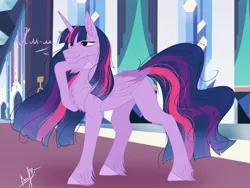 Size: 1600x1200 | Tagged: safe, artist:vera2002, derpibooru import, twilight sparkle, twilight sparkle (alicorn), alicorn, pony, chest fluff, ear fluff, female, image, jpeg, solo, unshorn fetlocks