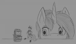 Size: 1280x749 | Tagged: safe, artist:stray prey, derpibooru import, oc, oc:altus bastion, oc:lucent, unofficial characters only, pony, unicorn, engineer, image, jpeg, micro, team fortress 2