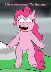 Size: 3508x4960 | Tagged: safe, artist:sketchyboi25, derpibooru import, pinkie pie, earth pony, pony, female, gravity, image, jpeg, levitation, magic, open mouth, rain, self-levitation, telekinesis