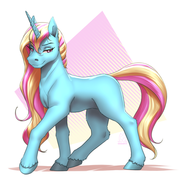 Size: 4000x4000 | Tagged: safe, artist:mykegreywolf, derpibooru import, oc, oc:jewel, unofficial characters only, pony, unicorn, cloven hooves, female, feral, high res, horn, image, lidded eyes, mare, png, unicorn oc