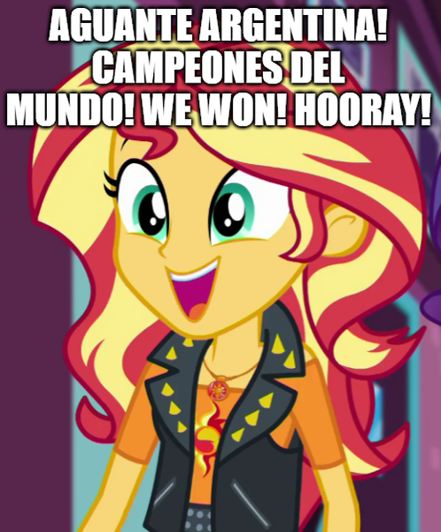 Size: 500x603 | Tagged: safe, derpibooru import, sunset shimmer, equestria girls, equestria girls series, argentina, football, human sunset, image, png, spanish, sports, world cup