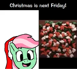Size: 533x475 | Tagged: safe, artist:panoramhusky, derpibooru import, minty, earth pony, pony, christmas, cookie, cookie dough, female, food, freckles, hat, holiday, image, mare, meme, png, santa hat