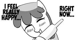 Size: 793x412 | Tagged: safe, artist:omelettepony, ponerpics import, berry punch, berryshine, ponified, pony, blushing, drawthread, eyebrows, female, image, mare, monochrome, open mouth, open smile, png, simple background, smiling, solo, text, wine bottle