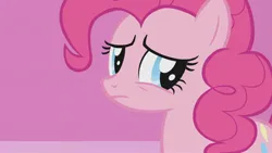 Size: 2560x1440 | Tagged: safe, derpibooru import, screencap, pinkie pie, earth pony, pony, suited for success, female, frown, image, jpeg, reaction image, sad, solo, when she doesn't smile