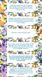 Size: 2048x3763 | Tagged: safe, derpibooru import, official, applejack, autumn blaze, rainbow dash, twilight sparkle, twilight sparkle (alicorn), alicorn, kirin, nirik, pony, winged kirin, applejack's hat, cloven hooves, cowboy hat, crown, dialogue, dialogue box, english, event, fangs, female, fire, folded wings, gameloft, hat, horn, image, implied spike, jewelry, kirin applejack, kirin rainbow dash, kirinified, mane of fire, mare, mobile game, my little pony: magic princess, png, regalia, species swap, speech bubble, text, wings