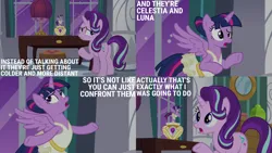 Size: 4400x2475 | Tagged: safe, derpibooru import, edit, edited screencap, editor:quoterific, screencap, starlight glimmer, twilight sparkle, a royal problem, ballerina, clothes, image, png, tutu, twilarina