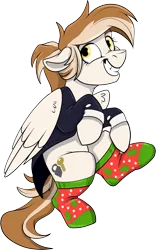 Size: 945x1519 | Tagged: safe, artist:rutkotka, derpibooru import, oc, oc:eggnog escape, pegasus, pony, derpibooru community collaboration, 2023 community collab, chipped tooth, commission, female, image, mare, png, smiling, your character here