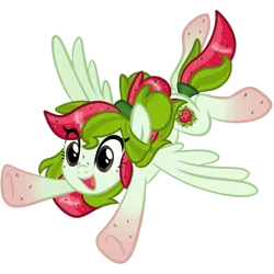 Size: 4096x4096 | Tagged: safe, artist:sjart117, derpibooru import, oc, oc:watermelana, unofficial characters only, pegasus, pony, derpibooru community collaboration, 2023 community collab, derpibooru exclusive, female, flying, freckles, gradient hooves, happy, image, mare, pegasus oc, png, simple background, smiling, solo, spread wings, transparent background, underhoof, wings