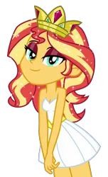 Size: 3224x5310 | Tagged: safe, artist:emeraldblast63, derpibooru import, sunset shimmer, human, equestria girls, bedroom eyes, clothes, crown, dress, eyeshadow, high res, image, jewelry, makeup, png, princess, regalia, simple background, stupid sexy sunset shimmer, transparent background, white background