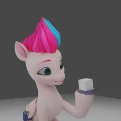 Size: 1920x1920 | Tagged: safe, derpibooru import, zipp storm, pegasus, my little pony: a new generation, 3d, g5, gray background, image, png, simple background