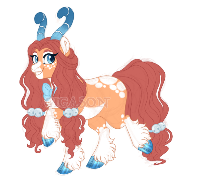 Size: 2900x2600 | Tagged: safe, artist:gigason, derpibooru import, oc, oc:gingerbread, hybrid, pony, female, image, mare, obtrusive watermark, offspring, parent:pinkie pie, parent:the great seedling, png, simple background, solo, transparent background, watermark