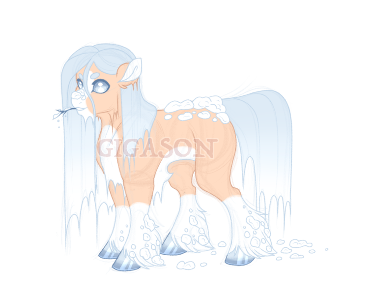 Size: 2900x2300 | Tagged: safe, artist:gigason, derpibooru import, oc, oc:first snow, unofficial characters only, hybrid, windigo, image, obtrusive watermark, parent:applejack, png, simple background, solo, transparent background, watermark