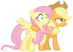 Size: 9800x7000 | Tagged: safe, artist:tardifice, derpibooru import, applejack, fluttershy, pony, absurd resolution, image, png, simple background, transparent background, vector