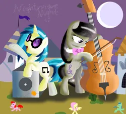 Size: 1752x1592 | Tagged: safe, artist:andromedasparkz, derpibooru import, fluttershy, octavia melody, vinyl scratch, earth pony, pegasus, pony, unicorn, cello, female, image, jpeg, mare, musical instrument