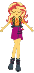 Size: 2124x4481 | Tagged: safe, artist:gmaplay, derpibooru import, sunset shimmer, equestria girls, equestria girls series, clothes, eyes closed, female, geode of empathy, image, magical geodes, open mouth, png, simple background, skirt, solo, transparent background