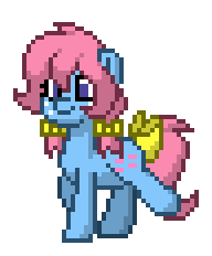 Size: 192x232 | Tagged: safe, artist:j-pinkie, derpibooru import, bowtie (g1), earth pony, pony, pony town, animated, g1, g1 to g4, g4, generation leap, gif, image, pixel art, simple background, solo, transparent background, walk cycle, walking