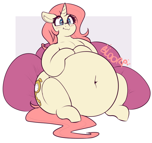 Size: 2501x2351 | Tagged: questionable, artist:graphenescloset, derpibooru import, oc, oc:rose pendant, unofficial characters only, pony, unicorn, belly, belly button, belly noises, big belly, blushing, chubby, fat, fat fetish, female, fetish, glasses, image, mare, obese, png, sitting, solo, solo female