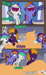Size: 1920x3168 | Tagged: safe, artist:alexdti, derpibooru import, oc, oc:purple creativity, oc:star logic, unofficial characters only, pony, comic:quest for friendship, colt, female, filly, foal, image, jpeg, male