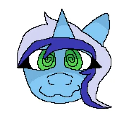 Size: 1046x1026 | Tagged: safe, artist:rxinbow, derpibooru import, minuette, unicorn, head only, hypno eyes, hypnosis, hypnotized, image, pixel art, pixelated, png, simple background, solo, swirly eyes, white background