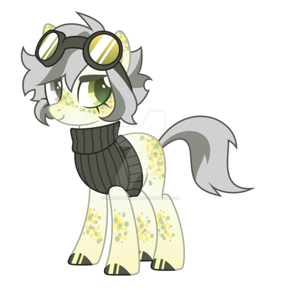 Size: 1600x1716 | Tagged: safe, artist:magicdarkart, derpibooru import, oc, earth pony, pony, clothes, female, goggles, image, mare, png, simple background, solo, sweater, transparent background