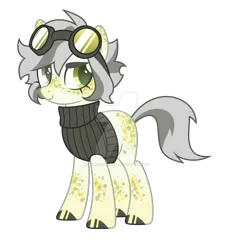 Size: 1600x1716 | Tagged: safe, artist:magicdarkart, derpibooru import, oc, earth pony, pony, clothes, female, goggles, image, mare, png, simple background, solo, sweater, transparent background