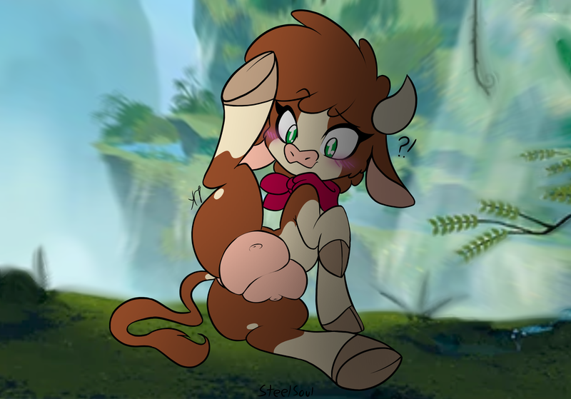 Size: 2388x1668 | Tagged: questionable, artist:steel soul, derpibooru import, cow, art pack:them's fuckin' herds, them's fightin' herds, arizona (tfh), background, community related, image, nudity, png, udder, video game