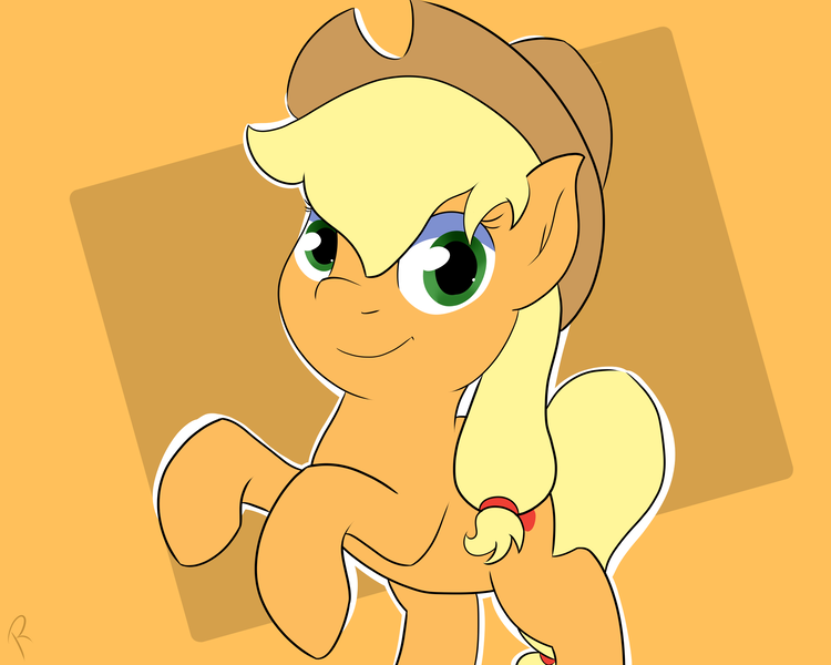 Size: 2500x2000 | Tagged: safe, artist:reinbou, derpibooru import, applejack, earth pony, pony, applejack's hat, cowboy hat, hat, image, looking at you, png, simple background, solo