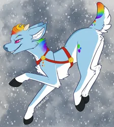 Size: 1714x1912 | Tagged: safe, artist:puppietarts, derpibooru import, rainbow dash, deer, deer pony, original species, deerified, female, image, jpeg, rainbow deer, solo, solo female, species swap