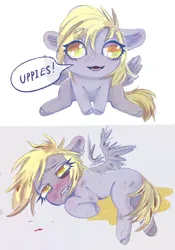 Size: 1668x2388 | Tagged: semi-grimdark, artist:soudooku, derpibooru import, derpy hooves, pegasus, pony, abuse, beaten up, black eye, blood, chat bubble, comic, commission, crying, derpybuse, image, png, sketch, solo