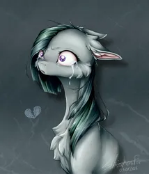 Size: 3000x3500 | Tagged: safe, artist:dead_fox, artist:deadfox89216134, derpibooru import, marble pie, earth pony, pony, bust, cheek fluff, chest fluff, crying, floppy ears, heartbreak, image, jpeg, solo