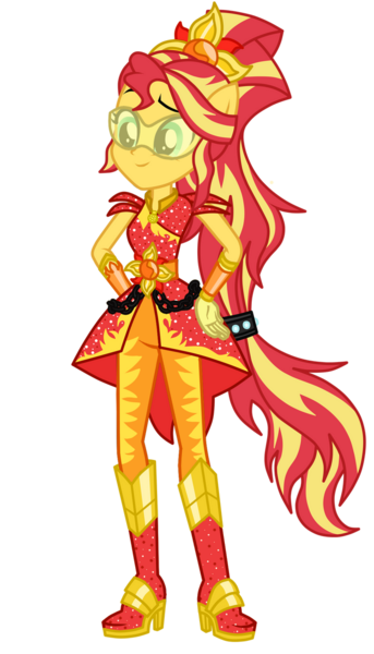 Size: 676x1183 | Tagged: safe, artist:ajosterio, sunset shimmer, equestria girls, boots, crystal guardian, high heel boots, image, png, shoes, solo