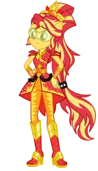 Size: 676x1183 | Tagged: safe, artist:ajosterio, sunset shimmer, equestria girls, boots, crystal guardian, high heel boots, image, png, shoes, solo
